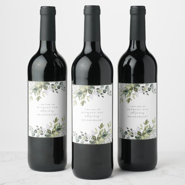 Rótulo De Garrafa De Cerveja Proposta de Madrinha com Florais em Azul Empoeirad (Garrafas)