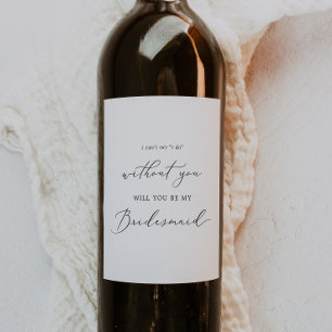 Rótulo De Garrafa De Cerveja Proposta Delicada de Bridesmaid da Caligrafia Negr