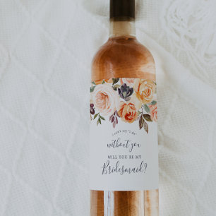 Rótulo De Garrafa De Cerveja Proposta Rustic Earth Florals Bridesmaid