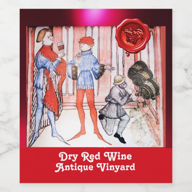 RÓTULO DE GARRAFA DE CERVEJA PROVA DE VINHO TINTO DE VINHEDO DE UVA VELHO COM B (Rótulo Único)