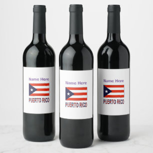 Rótulo De Garrafa De Cerveja Puerto Rico e Bandeira de Porto Rico Personalizado