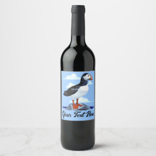 Rótulo De Garrafa De Cerveja Puffin Cute Atlantic Seabird