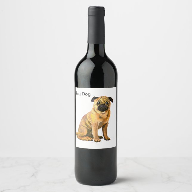 Rótulo De Garrafa De Cerveja Pug Dog Cute Pet (Frente)