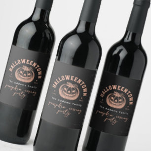 Rótulo De Garrafa De Cerveja Pumpkin Jack OLanterna Festa Laranja do Dia das Br