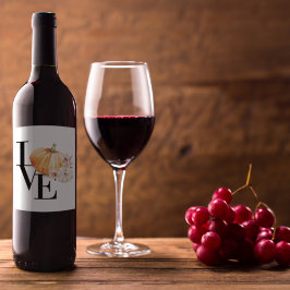 Rótulo De Garrafa De Cerveja Pumpkin Laranja Moderno Com Amor