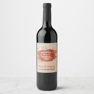Rótulo De Garrafa De Cerveja Pumpkin Spice Janto Ação de Graças Vinho Castan