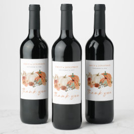 Rótulo De Garrafa De Cerveja Pumpkins Autumn Nomes Casamento Obrigado