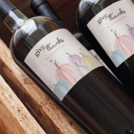 Rótulo De Garrafa De Cerveja Pumpkins de Pastel de Aquarela Cólvora Dá Obrigado