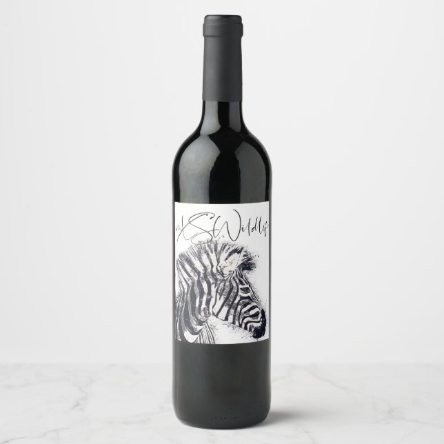 Rótulo De Garrafa De Cerveja PUNKED - Rótulo de Vinho Zebra (Frente)