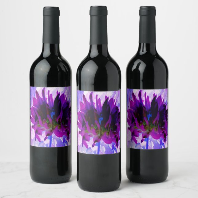 Rótulo De Garrafa De Cerveja Púrpura e preto Cactus Dahlia (Garrafas)