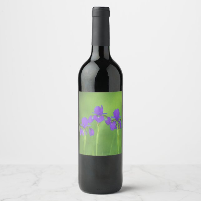 Rótulo De Garrafa De Cerveja Púrpura Iris - Arte Flor Original (Frente)
