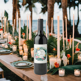 Rótulo De Garrafa De Cerveja Quadro circular de Essência Tropical