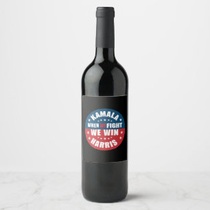 Rótulo De Garrafa De Cerveja Quando lutamos ganhamos 2024 Kamala Harris EUA