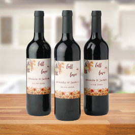 Rótulo De Garrafa De Cerveja Queda amor flores laranja folhas casamento