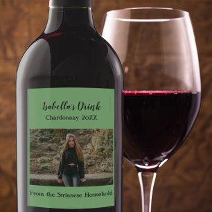 Rótulo De Garrafa De Cerveja Queda de País de Fotos Verde Personalizado