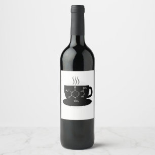 Rótulo De Garrafa De Cerveja Química Caffeine Molecule