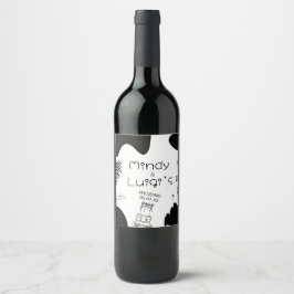 Rótulo De Garrafa De Cerveja Quirky Doodle Shapes Script Wedding