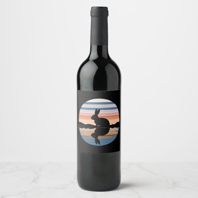 Rótulo De Garrafa De Cerveja Rabbit Retro Sunset (Frente)