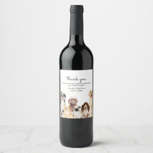 Rótulo De Garrafa De Cerveja Raças de cães aquarela pet Obrigado