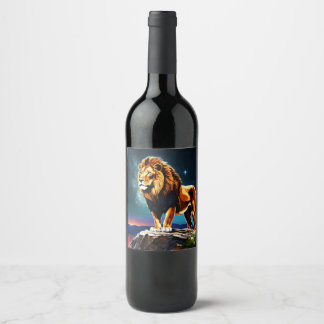 Rótulo De Garrafa De Cerveja "Raiz Majestosa: Uma Gaze do Leão"