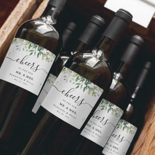 Rótulo De Garrafa De Cerveja Ramificação de Folhas Verdes Modernas em Aquarela