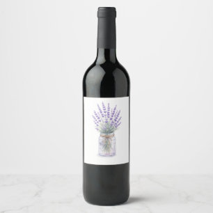 Rótulo De Garrafa De Cerveja Ramo de Lavanda em Tag de Presente de Aquarela de