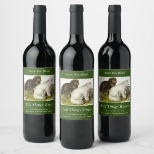 Rótulo De Garrafa De Cerveja Raposa Árctica (Raposa Branca, Raposa Polar, Rapos