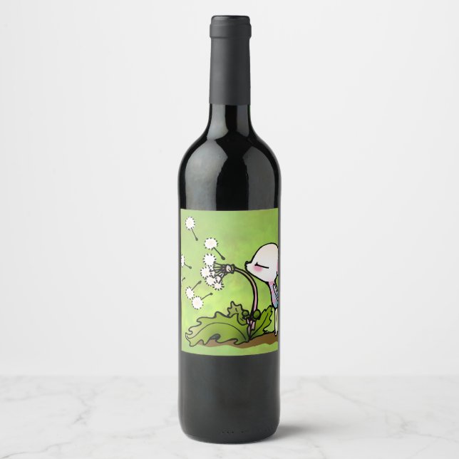 Rótulo De Garrafa De Cerveja Rato soprando em Dandelion (Frente)