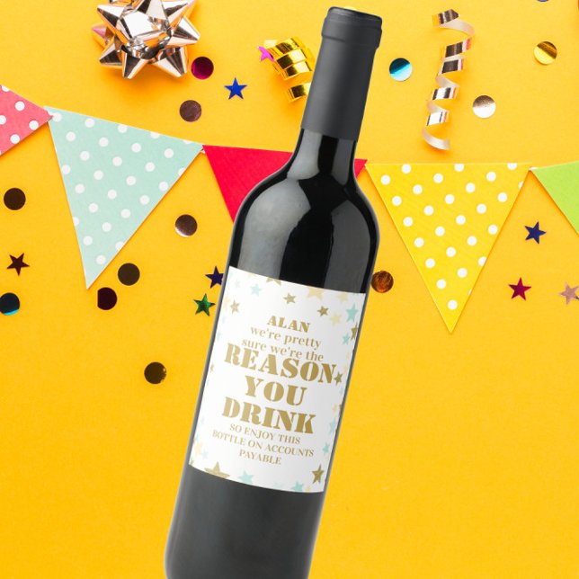 Rótulo De Garrafa De Cerveja RAZÕES PARA BEBER Presente de Apreciação Chefe (Criador carregado)