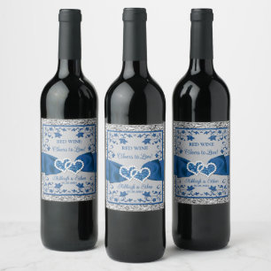 Rótulo De Garrafa De Cerveja Real Azul, Cinza Com Amor, Bebida De Casamento 2