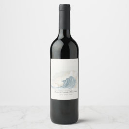 Rótulo De Garrafa De Cerveja Recepção Elegante Inspirada no Oceano