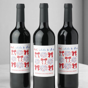 Rótulo De Garrafa De Cerveja Red White e eu fazemos o Chá de panela 4 de julho