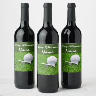 Rótulo De Garrafa De Cerveja Reforma de golfe com bola de golfe e tchau em verd