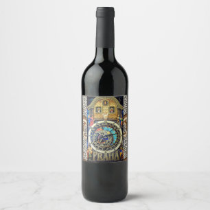 RÓTULO DE GARRAFA DE CERVEJA RELÓGIO ASTRONÔMICO DE PRAHA PRAGUE