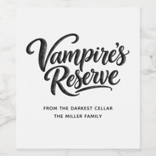 Rótulo De Garrafa De Cerveja Reserva de Vampiro   Festa de Halloween Gótica e A
