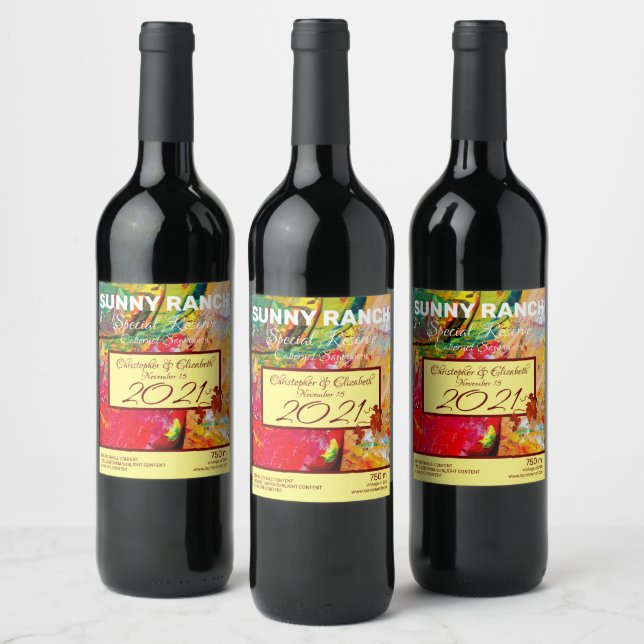 Rótulo De Garrafa De Cerveja Resumo da Paleta Alegre do Artista (Garrafas)