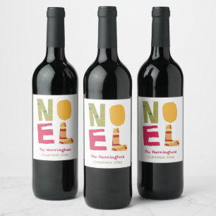 Rótulo De Garrafa De Cerveja Retro Noel Boho do Século médio Colorido