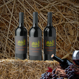 Rótulo De Garrafa De Cerveja reunião de cacto de ferrugem e de cowboy verde-oli