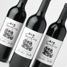 Rótulo De Garrafa De Cerveja RIP 20 vezes Vintage Skull Martini Festa de aniver