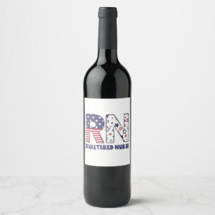 Rótulo De Garrafa De Cerveja RN Registrada Enfermeira 4 de julho sutil American
