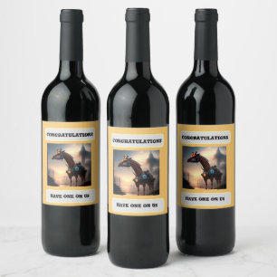 Rótulo De Garrafa De Cerveja Robô Futurístico Giraffe, Parabéns