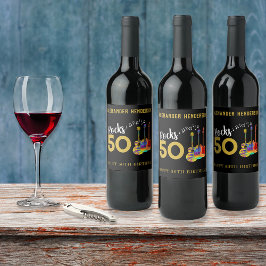 Rótulo De Garrafa De Cerveja Rock and Roll 50th Festa de aniversário