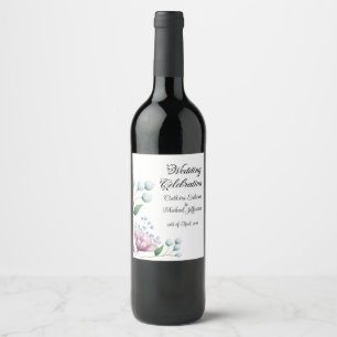 Rótulo De Garrafa De Cerveja Romance Botânico Suave De Casamento Floral Elegant
