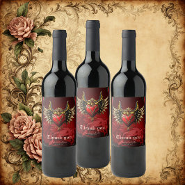 Rótulo De Garrafa De Cerveja Romance Gótico, o coração da paixão.