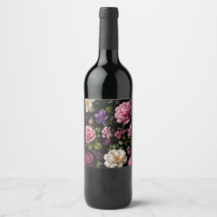 Rótulo De Garrafa De Cerveja Rosa de Veludo Preto 