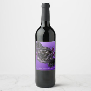 Rótulo De Garrafa De Cerveja Rosa Preta Roxa Elegante Rótulo de Vinho Personali