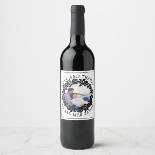 Rótulo De Garrafa De Cerveja rosa preto, obrigado casamento entre o Sr. e a Sra