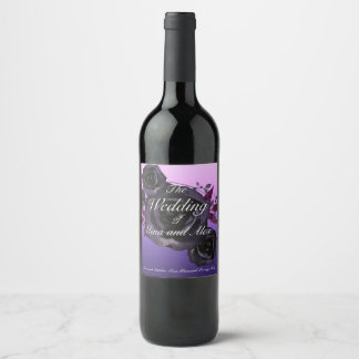 Rótulo De Garrafa De Cerveja Rosa preto roxo moderno Gótico aquarela