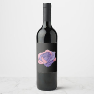Rótulo De Garrafa De Cerveja Rosa Rubor e Flor
