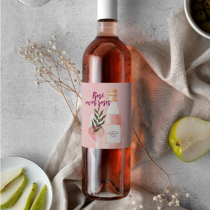 Rótulo De Garrafa De Cerveja Rosé sobre Rosa Vinho Rosado Noite das Meninas